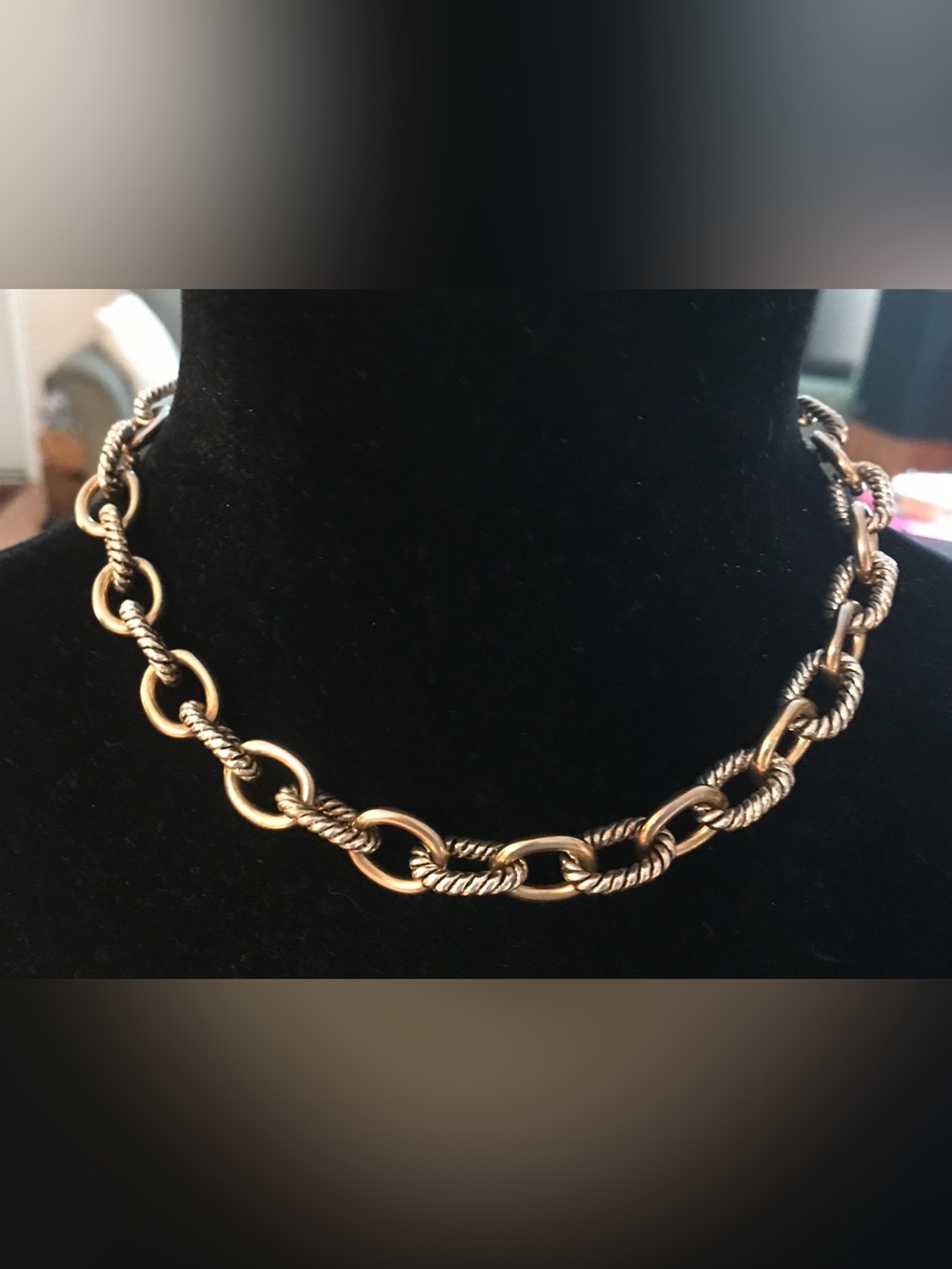 Two-Tone Rope Link Necklace - Women Jewelry